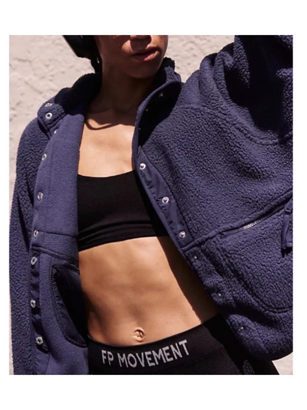 NWT Free People Hit The Slopes Jacket in Navy Blue Size XL